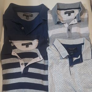 Banana Republic Blue and Gray Lux Polo Shirt Collection